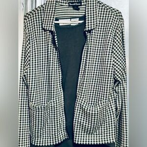 Vintage Daniel Caron gingham black/white front zip jacket